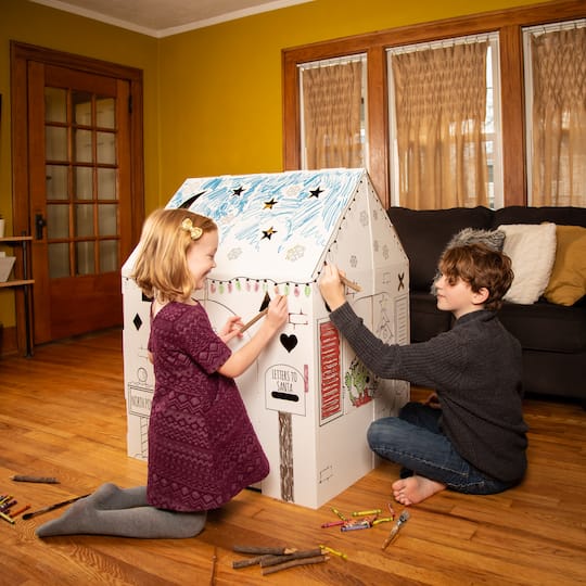 Easy Playhouse Holiday Cottage Cardboard Playhouse